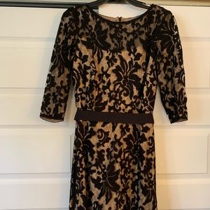 Tadashi Shoji Nude & Black Lace Dress